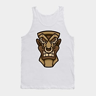 Abstract African Mask Wood Fantasy Artistic Style Tank Top